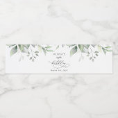Greenery, Eucalyptus Leaves, Boho, Birthday Wasserflaschenetikett (Einzelnes Label)