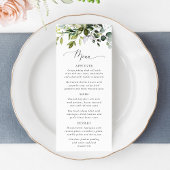 Greenery, Eucalyptus Leaves, Boho, Bridal Shower Menükarte