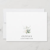Greenery, Eucalyptus Leaves, Boho, Confirmation Einladung (Rückseite)