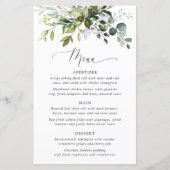 Greenery, Eucalyptus Leaves, Boho, Wedding Menu (Vorderseite)