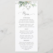 Greenery, Eucalyptus Leaves, Bridal Shower Menu Menükarte (Vorderseite)