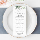 Greenery, Eucalyptus Leaves, Bridal Shower Menu Menükarte