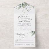 Greenery, Eucalyptus Leaves, First Holy Communion All In One Einladung (Innen Boden)