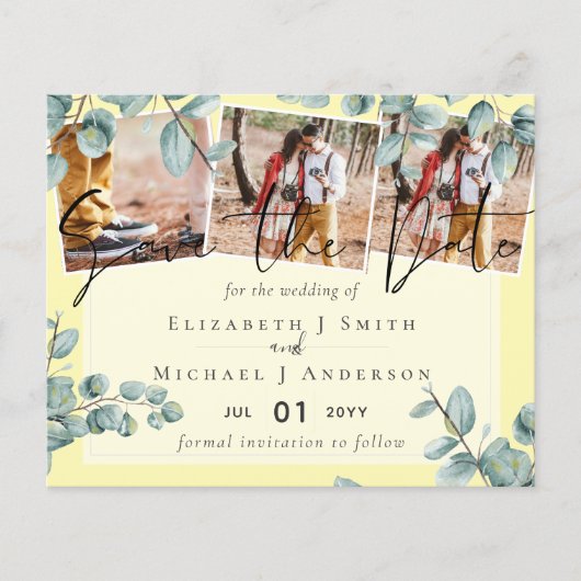 Greenery Eucalyptus Lilac Lemon Gray Wedding (Vorderseite)