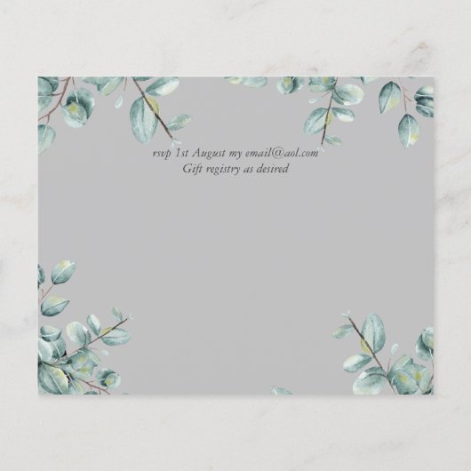 Greenery Eucalyptus Lilac Lemon Gray Wedding (Rückseite)