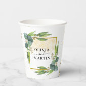 Greenery Eucalyptus Magical Sand Wedding Pappbecher (Vorderseite)