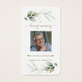 Greenery Eucalyptus Man Foto Beerdigung Gebetskart (Vorderseite)
