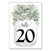 Greenery Eucalyptus Mason Jar Wedding Tischnummer (Rückseite)