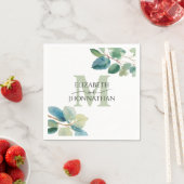 Greenery Eucalyptus Mit Monogramm Wedding Serviette (Beispiel)