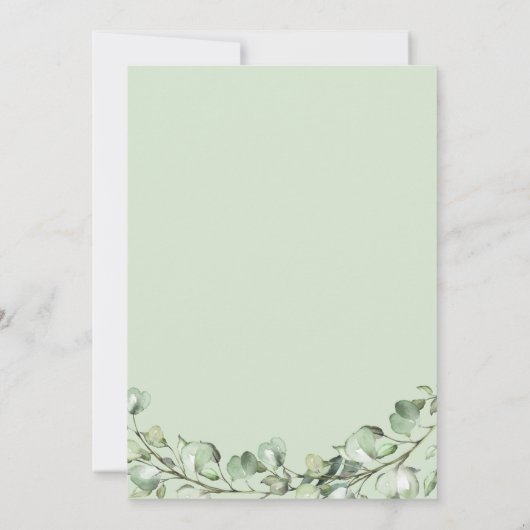 Greenery Eucalyptus Modern Geometric Baby Shower Einladung (Rückseite)