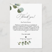 Greenery Eucalyptus Napkin Dankeschön Karte (Vorderseite)