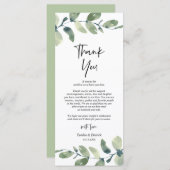 Greenery Eucalyptus Place Einstellung Danke Karte (Vorne/Hinten)