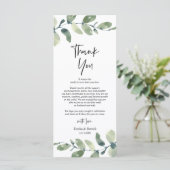 Greenery Eucalyptus Place Einstellung Danke Karte (Stehend Vorderseite)