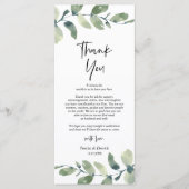 Greenery Eucalyptus Place Einstellung Danke Karte (Vorderseite)