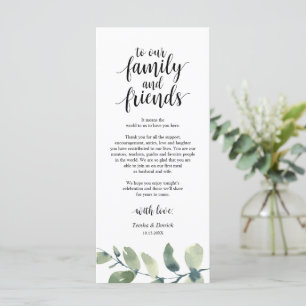 Greenery Eucalyptus Place Einstellung Danke Karte