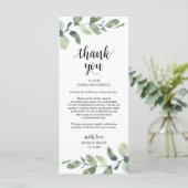 Greenery Eucalyptus Place Einstellung Danke Karte (Stehend Vorderseite)