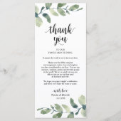 Greenery Eucalyptus Place Einstellung Danke Karte (Vorderseite)