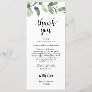 Greenery Eucalyptus Place Einstellung Danke Karte