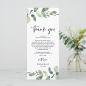 Greenery Eucalyptus Place Einstellung Danke Karte (Stehend Vorderseite)