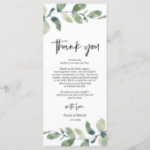 Greenery Eucalyptus Place Einstellung Danke Karte (Vorderseite)