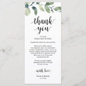 Greenery Eucalyptus Place Einstellung Danke Karte (Vorderseite)