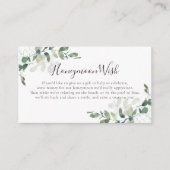 Greenery Eucalyptus Poem Honeymoon Wish Begleitkarte (Vorderseite)