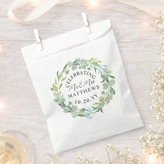 Greenery Eucalyptus Polterabend Geschenktütchen (Ausgeschnitten)