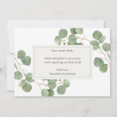Greenery Eucalyptus Pregnancy Announcement Card Ankündigung (Rückseite)