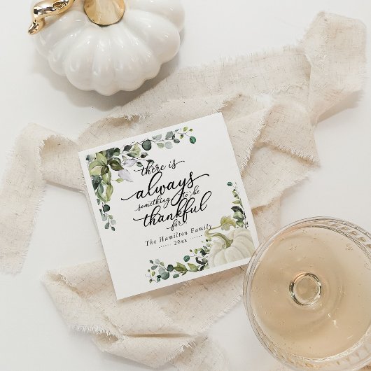 Greenery Eucalyptus Pumpkin Erntedank Dinner Serviette
