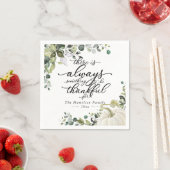 Greenery Eucalyptus Pumpkin Erntedank Dinner Serviette (Beispiel)