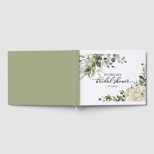 Greenery Eucalyptus Pumpkin Fall Brautparty Gästebuch (Voll)