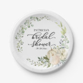 Greenery Eucalyptus Pumpkin Fall Brautparty Pappteller (Vorderseite)