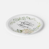 Greenery Eucalyptus Pumpkin Fall Brautparty Pappteller (Schrägansicht)