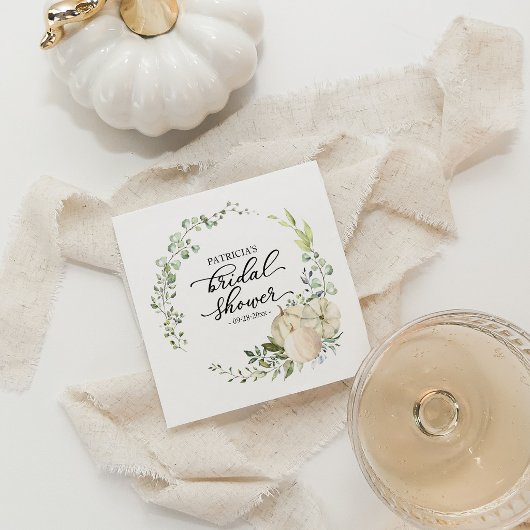 Greenery Eucalyptus Pumpkin Fall Brautparty Serviette