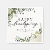 Greenery Eucalyptus Pumpkin Friendsgiving Dinner Serviette (Vorderseite)