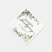 Greenery Eucalyptus Pumpkin Friendsgiving Dinner Serviette (Ecke)