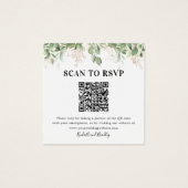 Greenery Eucalyptus QR Code Foto Wedding RSVP (Vorderseite)