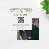Greenery Eucalyptus QR Code Foto Wedding RSVP (Schreibtisch)
