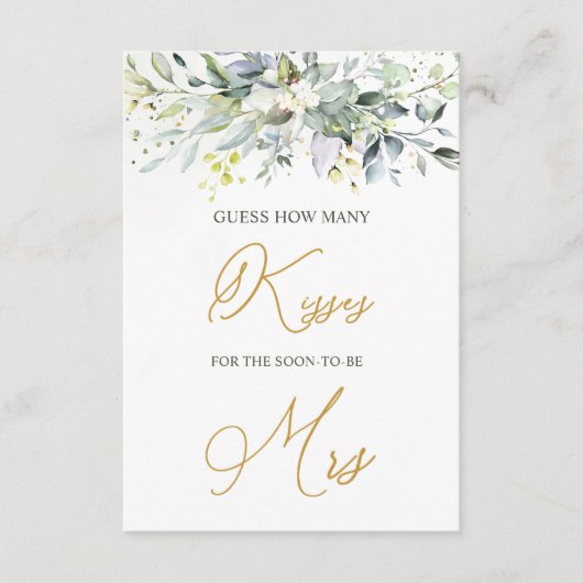 Greenery Eucalyptus rät wie viele Küsse in Jar Begleitkarte (Vorderseite)