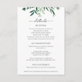 Greenery Eucalyptus Reception Details Card Begleitkarte (Vorderseite)