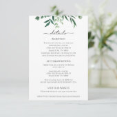 Greenery Eucalyptus Reception Details Card Begleitkarte (Stehend Vorderseite)