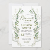 Greenery Eucalyptus Retirement Office Party Einladung (Vorderseite)