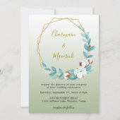 Greenery Eucalyptus Round Frame QR Code Wedding Einladung (Vorderseite)