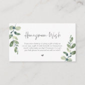 Greenery Eucalyptus, Rustic Honeymoon Wish Fund Begleitkarte (Vorderseite)