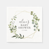 Greenery Eucalyptus Script Baby Shower Serviette (Vorderseite)