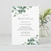Greenery Eucalyptus script-Brautparty Einladung (Stehend Vorderseite)