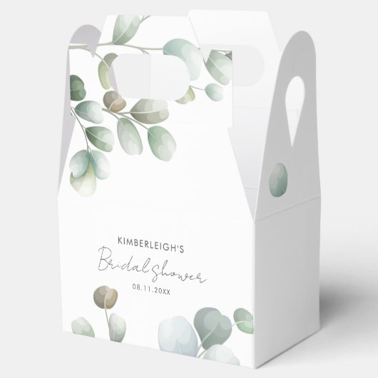 Greenery Eucalyptus Script-Brautparty Geschenkschachtel (Geöffnet)
