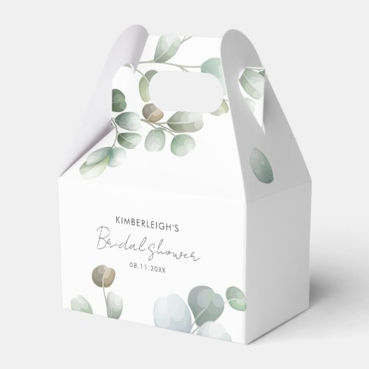 Greenery Eucalyptus Script-Brautparty Geschenkschachtel (Vorderseite)