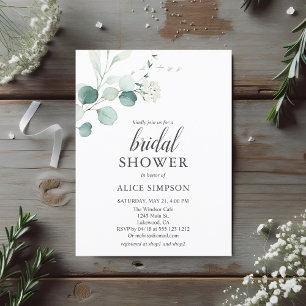 Greenery Eucalyptus Script-Brautparty Postkarte