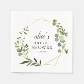 Greenery Eucalyptus Script-Brautparty Serviette (Vorderseite)